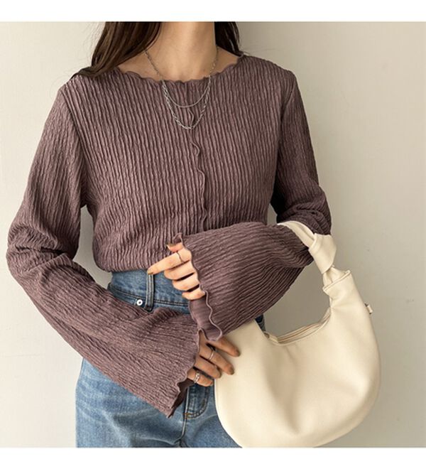 GeeRA（ジーラ）の「前後２ｗａｙフレアスリーブカットソー（カットソー）」｜詳細画像