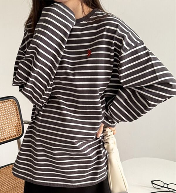 GeeRA（ジーラ）の「【Ｕ．Ｓ．ＰＯＬＯ ＡＳＳＮ】オーバーサイズ刺しゅうロンＴ（カットソー）」｜詳細画像