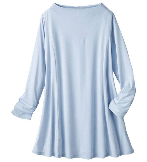 LAVIENNE（ラヴィエンヌ）の「袖シャーリングのエレガントチュニック（チュニック）」｜ペールブルー