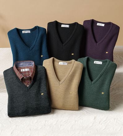 「＜ゴールデンベア＞国産上質ニットベスト（メンズベスト）」
