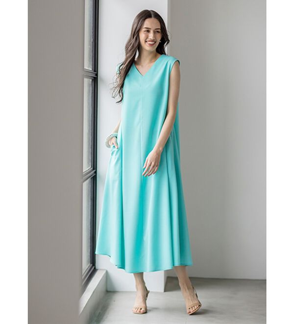 RANAN（ラナン）の「ひんやり！麻調合繊フレアーワンピース（その他ワンピース）」｜詳細画像