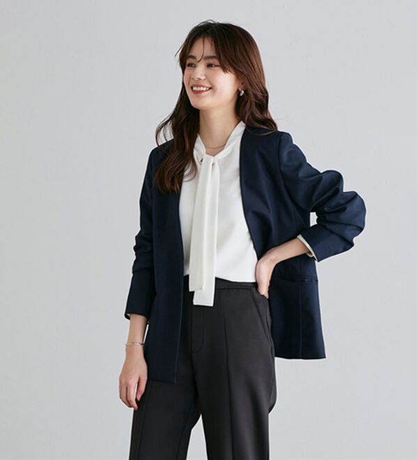 Pierrot（ピエロ）の「タイデザインＴブラウス（ブラウス）」｜詳細画像