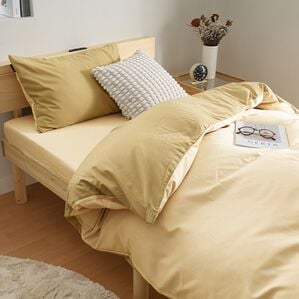 iellio（イエリオ）の「防ダニカラフルリバーシブル布団カバーリング＜掛布団カバー・ボックスシーツ・枕カバー・オールシーズン＞（敷布団カバー・シーツ）」｜アイボリー