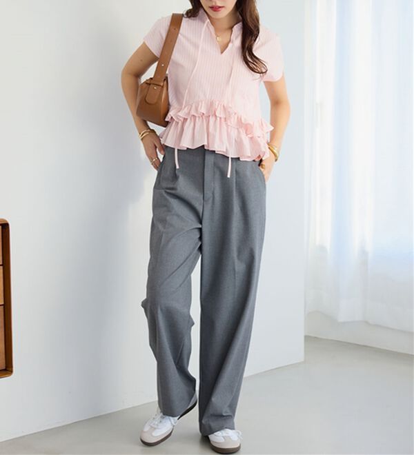 alotta（アロッタ）の「裾ティアードキーネックブラウス（ブラウス）」｜詳細画像