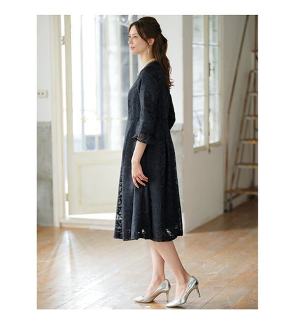 BELLUNA（ベルーナ）の「花柄オパール素材ワンピースアンサンブル（ワンピースセットスーツ）」｜詳細画像