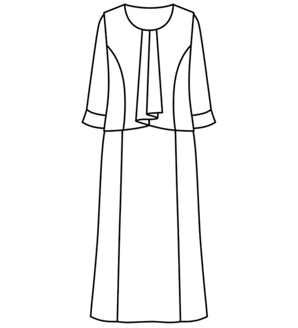 BELLUNA（ベルーナ）の「洗える防シワ！北陸ジャカード素材千鳥柄ワンピースアンサンブル（ブラックフォーマル（喪服・礼服））」｜詳細画像