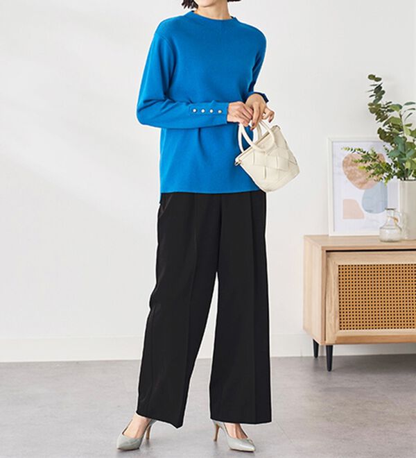 BELLUNA（ベルーナ）の「サマ見え！美脚タック使いワイドパンツ（ワイドパンツ・ガウチョ）」｜詳細画像