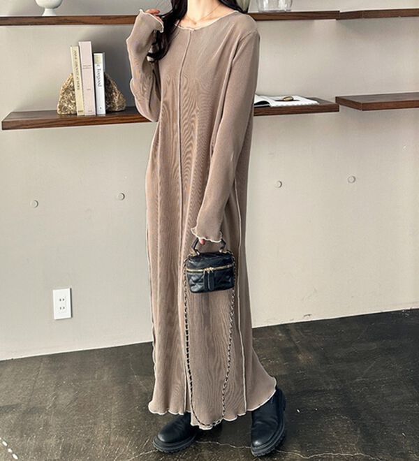 GeeRA（ジーラ）の「全骨格対応！配色プリーツワンピース（カットソーワンピース）」｜詳細画像