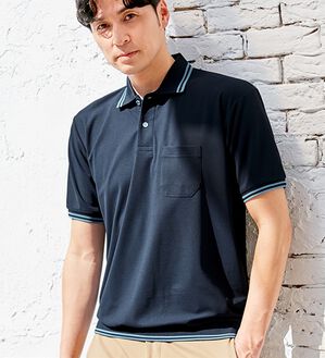 REMEN'S（リメンズ）の「ラインデザインポロシャツ（選べる袖丈）（メンズポロシャツ）」｜詳細画像