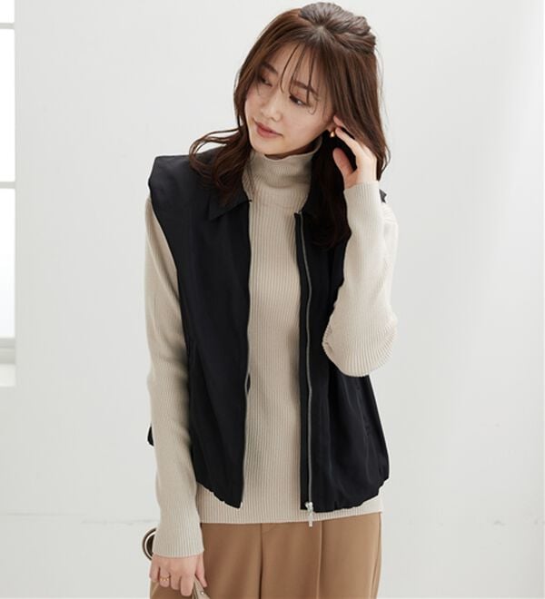 BELLUNA（ベルーナ）の「【安心感あるプチプラニット】リブニットタートルネックプルオーバー（ニット・セーター）」｜詳細画像