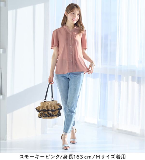 alotta（アロッタ）の「上品細見えピンタックブラウス（ブラウス）」｜詳細画像