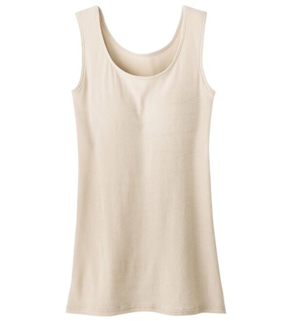 LAVIENNE（ラヴィエンヌ）の「さらりラボ！綿１００％涼しいカップ付タンクトップ（肌着・インナーウェア）」｜ベージュ