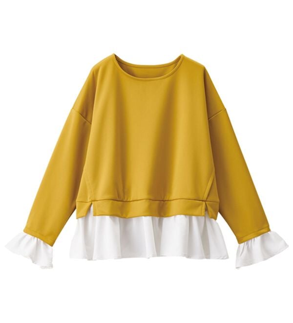 RANAN（ラナン）の「＜ＨＳ＞重ね着風配色フリルプルオーバー（カットソー）」｜詳細画像