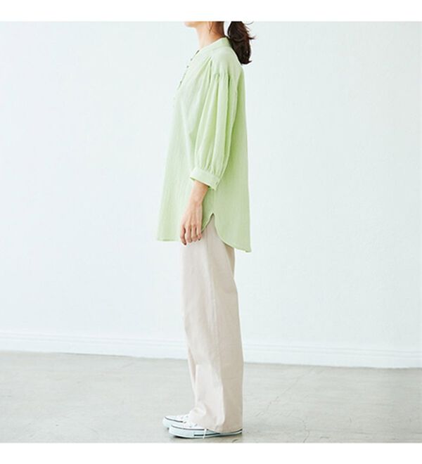 BELLUNA（ベルーナ）の「リサイクルコットンやわらか楊柳素材ブラウス（ブラウス）」｜詳細画像