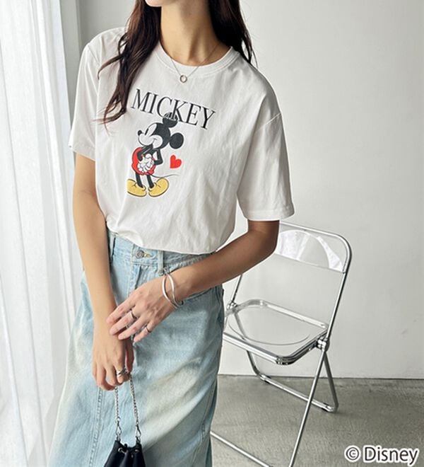 GeeRA（ジーラ）の「【Disney/ディズニー】別注/Mickey Mouse＆Minnie Mouse/ヴィンテージプリントTシャツ（カットソー）」｜詳細画像