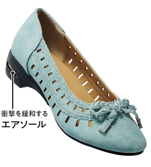 BELLUNA（ベルーナ）の「４Ｅ編み込みデザインリボンパンプス（パンプス）」｜詳細画像