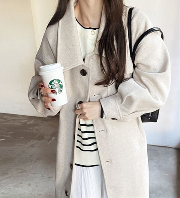 GeeRA（ジーラ）の「ポケットデザインステンカラーコート（ロングコート）」｜詳細画像