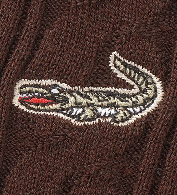 「【５足組】＜クロコダイル＞温もりあふれる編柄ソックス（メンズ靴下・タイツ）」｜詳細画像