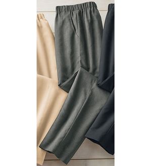 ルフラン（ルフラン）の「やさしさ設計　するっとはけるパンツ（フルレングスパンツ）」｜チャコール