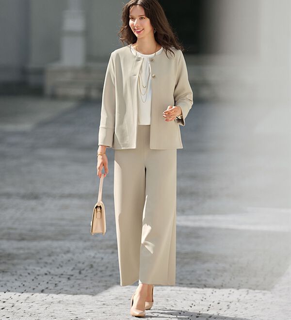 BELLUNA（ベルーナ）の「セレモニーシーンに！ストレッチ素材パンツスーツ（その他スーツ）」｜詳細画像