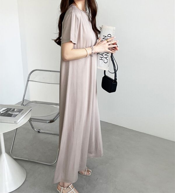 GeeRA（ジーラ）の「【接触冷感】フレアーシルエットロングワンピース（ロングワンピース）」｜詳細画像