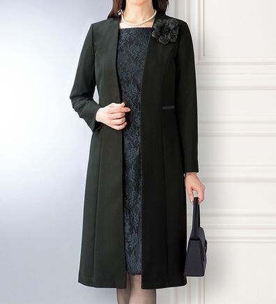 ルフラン（ルフラン）の「上品レースのワンピースアンサンブル（ブラックフォーマル（喪服・礼服））」