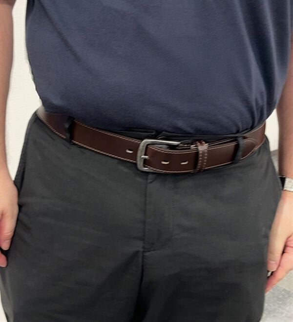 「【EDWIN】紳士牛床革Sステッチ35ベルト（メンズベルト）」｜詳細画像