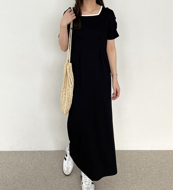 GeeRA（ジーラ）の「バックオープン配色リブワンピース（その他ワンピース）」｜詳細画像