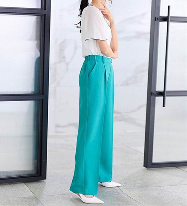 RANAN（ラナン）の「【選べる２丈】機能付！美脚シルエットセンタープレスワイドパンツ（フルレングスパンツ）」｜詳細画像