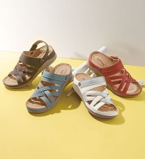 BELLUNA（ベルーナ）の「レザー調クロスデザイン２ＷＡＹサンダル（サンダル・ミュール）」｜詳細画像