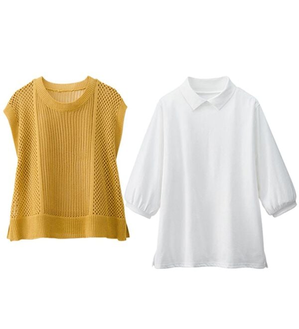 BELLUNA（ベルーナ）の「透かし編ニットベストアンサンブル（アンサンブル）」｜詳細画像