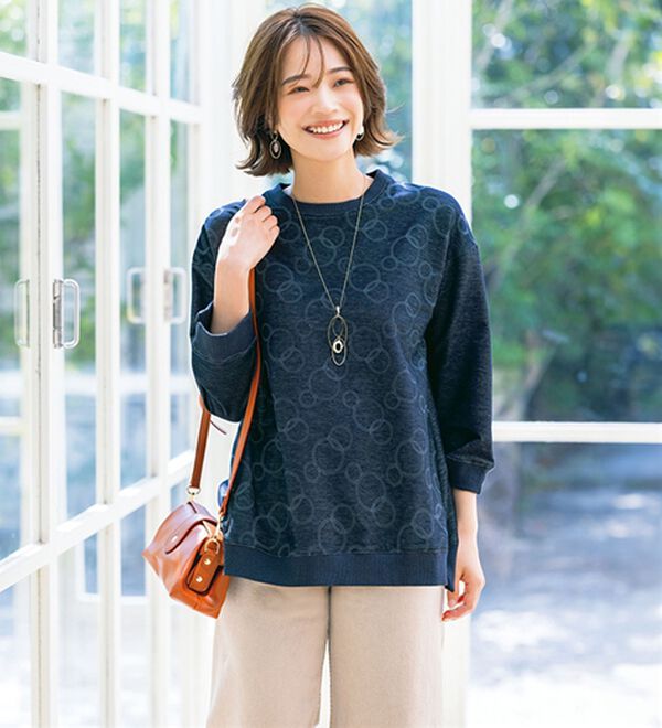 ルフラン（ルフラン）の「刺しゅうデニム調プルオーバー（カットソー）」｜詳細画像