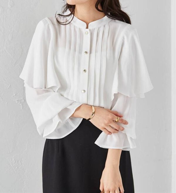 RANAN（ラナン）の「ピンタックフレアー長袖ブラウス（ブラウス）」｜詳細画像