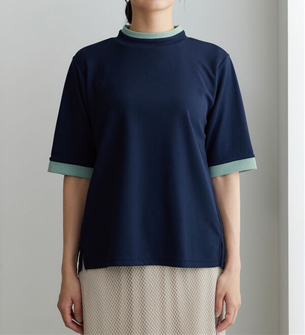 BELLUNA（ベルーナ）の「配色デザインハイネックプルオーバー（カットソー）」｜詳細画像