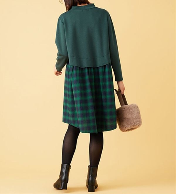 BELLUNA（ベルーナ）の「【Ｌａｇｒｉｌｕａ】チェック切替チュニックワンピース（チュニック）」｜詳細画像