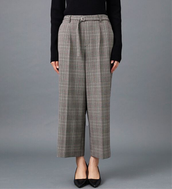 BELLUNA（ベルーナ）の「サマ見え（Ｗ）ベルト付ワイドパンツ（ワイドパンツ・ガウチョ）」｜詳細画像