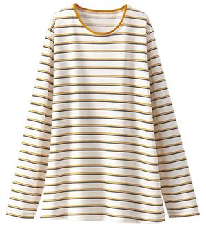 BELLUNA（ベルーナ）の「日焼け対策！カノコプルオーバー（カットソー）」｜ホワイト系ストライプ