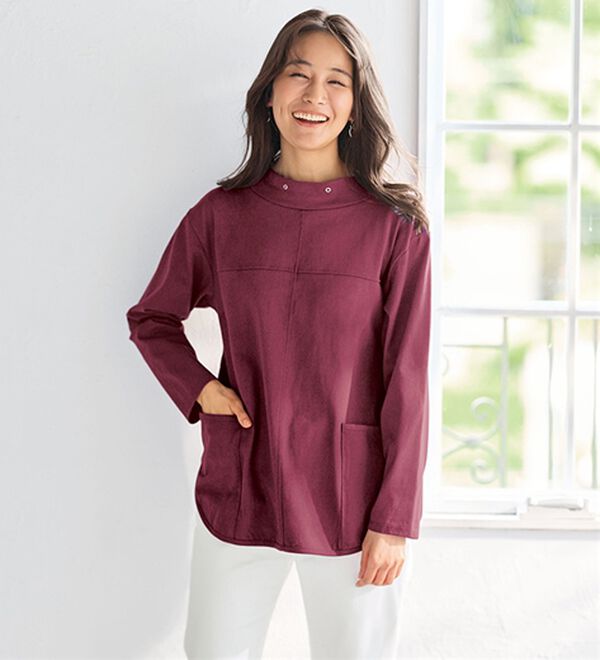 BELLUNA（ベルーナ）の「抗菌防臭綿１００％長袖プルオーバー（カットソー）」｜詳細画像