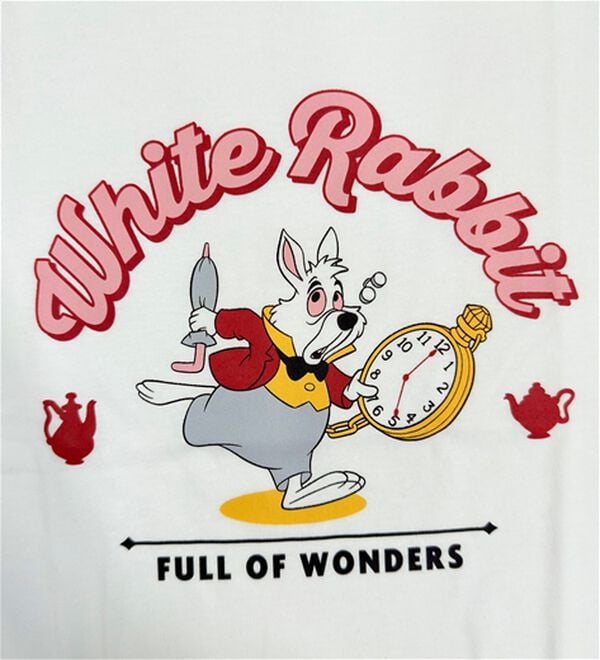 「＜Ｄｉｓｎｅｙ＞【不思議の国のアリス・白ウサギ】プリントボックスシルエットＴシャツ（Tシャツ）」｜詳細画像