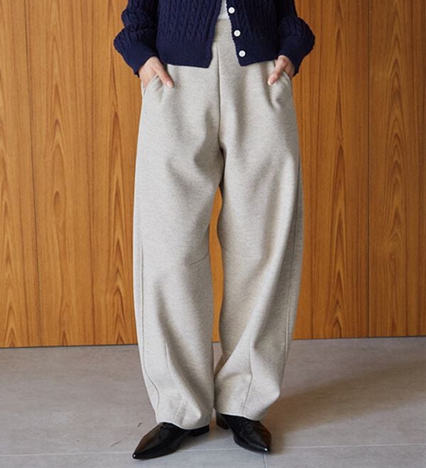 RANAN（ラナン）の「フェイクウールバレルレッグカーブパンツ（フルレングスパンツ）」｜詳細画像