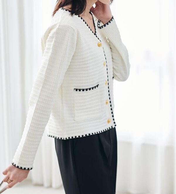 RANAN（ラナン）の「ツイード風配色ニットカーディガン（ニットカーディガン）」｜詳細画像