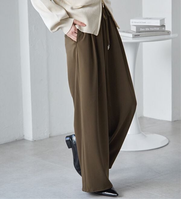 RANAN（ラナン）の「ひんやり！とろみ2タック体型カバーパンツ（フルレングスパンツ）」｜詳細画像