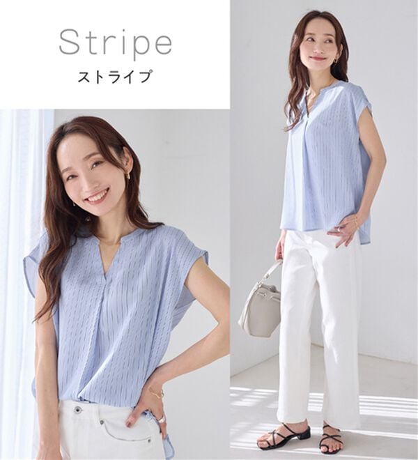 Viola e Viola（ヴィオラ エ ヴィオラ）の「さらさらＥＡＳＹスキッパーフレンチスリーブブラウス（ブラウス）」｜詳細画像