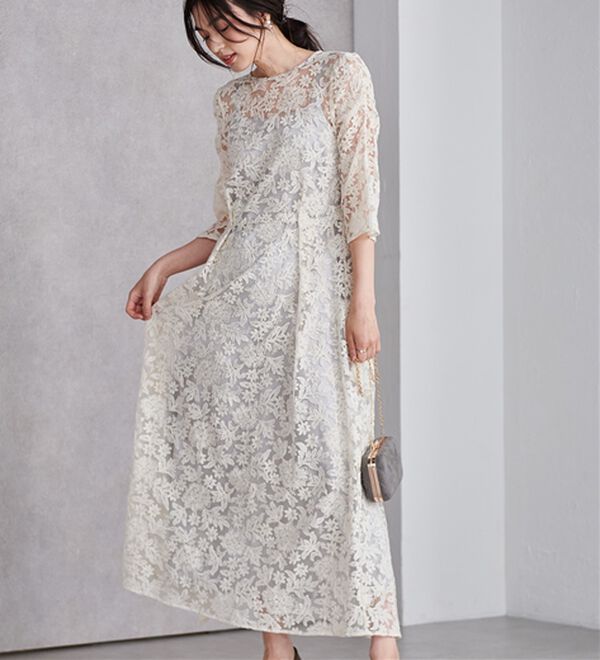 RANAN（ラナン）の「バックリボンデザインレースワンピース（その他ワンピース）」｜詳細画像