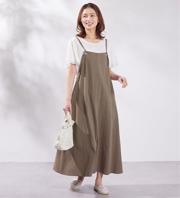 Viola e Viola（ヴィオラ エ ヴィオラ）の「綿１００％前後２ＷＡＹキャミワンピース（その他ワンピース）」｜詳細画像