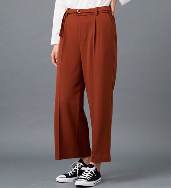 BELLUNA（ベルーナ）の「サマ見え（Ｗ）ベルト付ワイドパンツ（ワイドパンツ・ガウチョ）」｜詳細画像