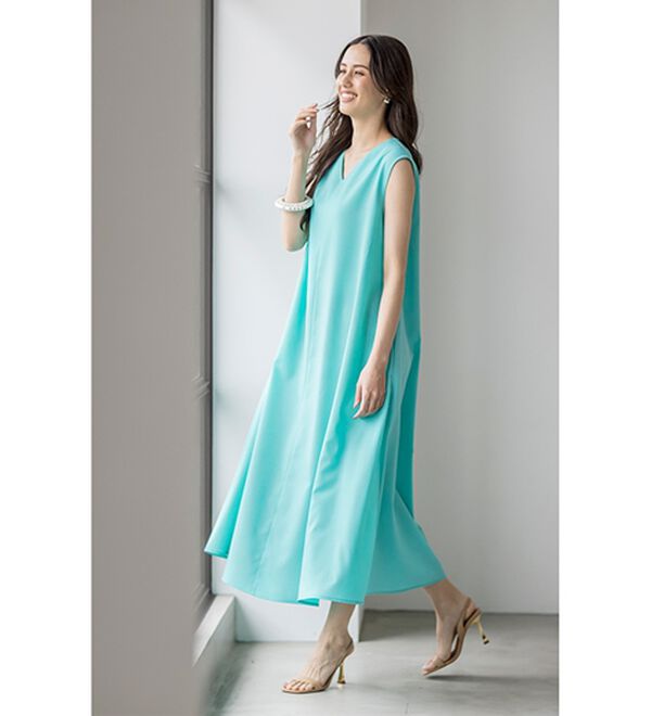 RANAN（ラナン）の「ひんやり！麻調合繊フレアーワンピース（その他ワンピース）」｜詳細画像