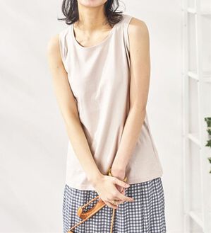 BELLUNA（ベルーナ）の「ヒンヤリ綿１００％大人顔タンクトップ（タンクトップ・キャミソール）」｜トープ