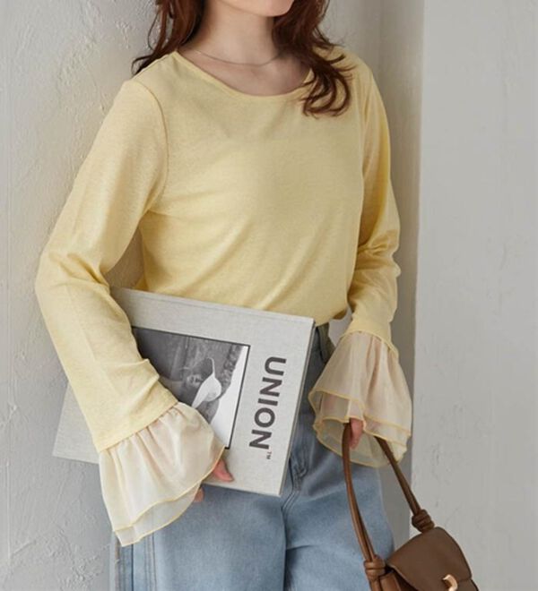 RANAN（ラナン）の「フレアーチュール袖スラブシアーＴ（カットソー）」｜詳細画像