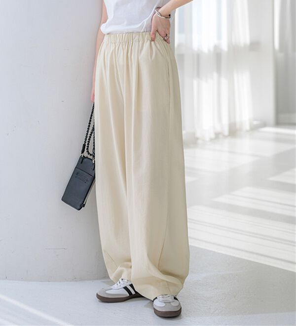 BELLUNA（ベルーナ）の「さらっと肌離れ！ひんやりカーブパンツ（ワイドパンツ・ガウチョ）」｜詳細画像